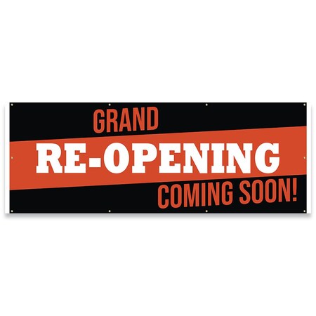 Signmission Grand Re-Opening Coming Soon Banner Concession Stand Food Truck Single Sided B-96-30076